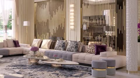 Luxury Modern Arabic house interior design with modern majlis dewaniya decorations