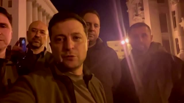 'We are here' -defiant Zelenskiy on the streets of Kyiv