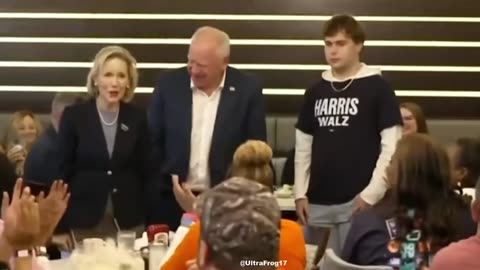 Walz wife claims they have momentum in crowd of tens