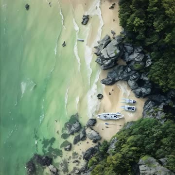 Beautiful Coastline AI Drone View - AI Generated Art, Images, and Videos #aigenerated