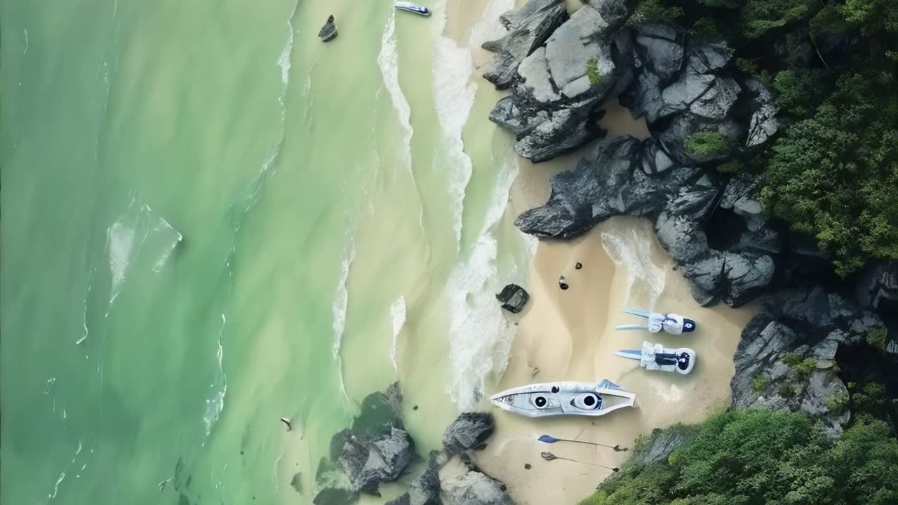 Beautiful Coastline AI Drone View - AI Generated Art, Images, and Videos #aigenerated