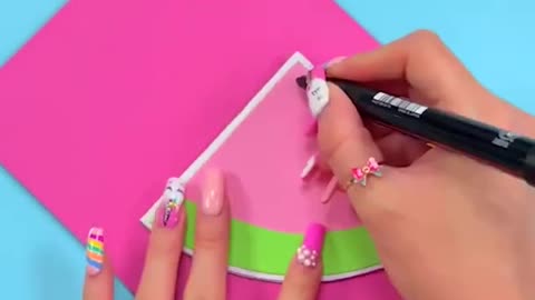 DIY - Kawaii Watermelon Mini Notebook Idea - Cute Crafts - Back To School - #shorts #youtubeshorts