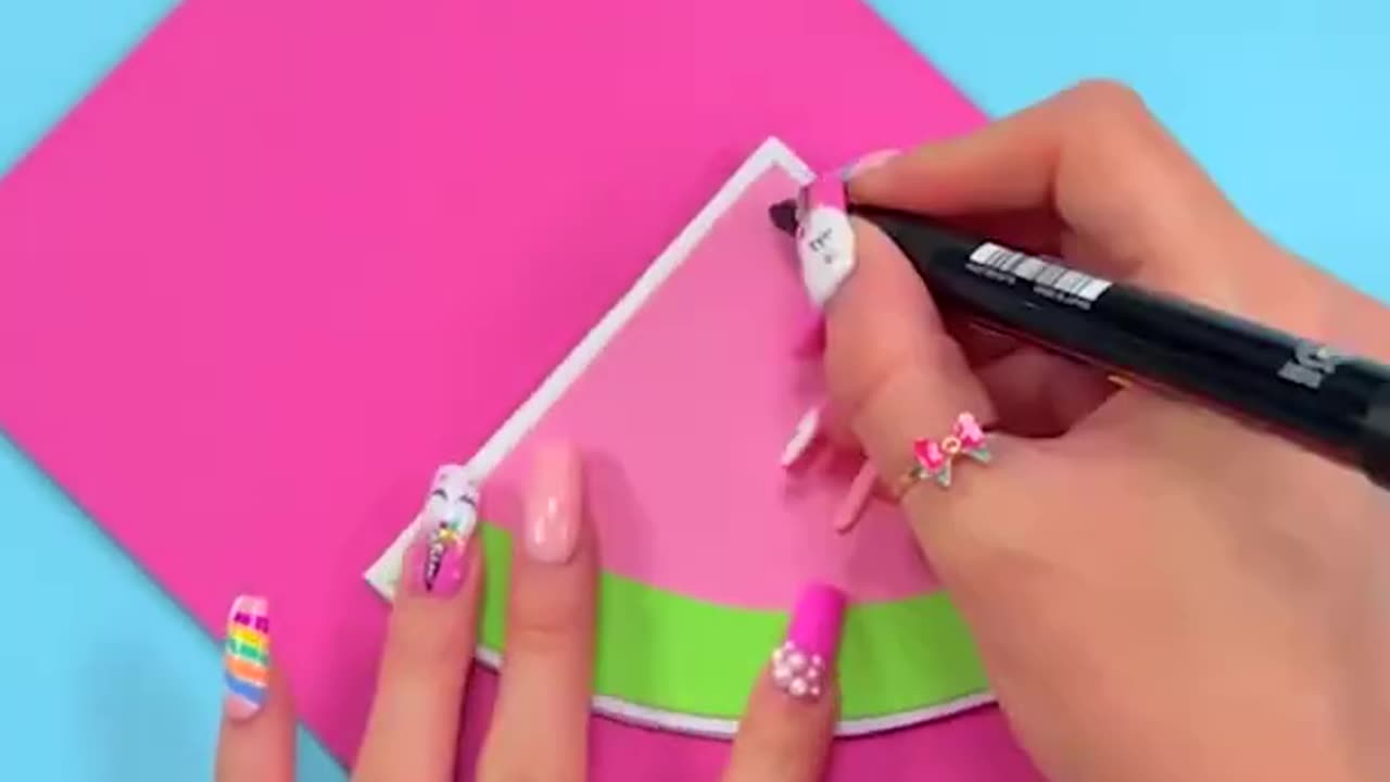 DIY - Kawaii Watermelon Mini Notebook Idea - Cute Crafts - Back To School - #shorts #youtubeshorts