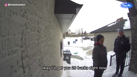 Young entrepreneurs get excited about _rich people_ paying them to shovel snow in adorable moment