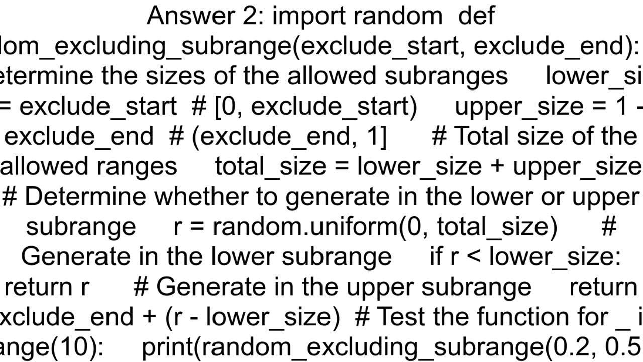 How to generate a random number between 0 and 1 while excluding a subrange