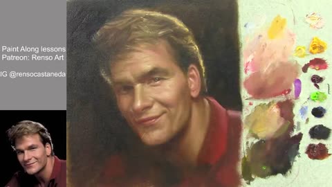 Live oil painting - Patrick Swayze