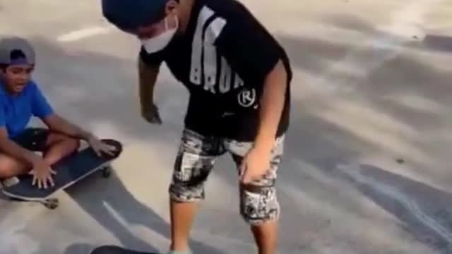Ollie skate maneuver