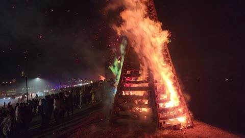 Lighting of a Bon Fire for Papa Noel 2