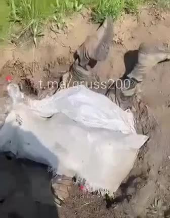 Russian Soldier Stuck in a Hole