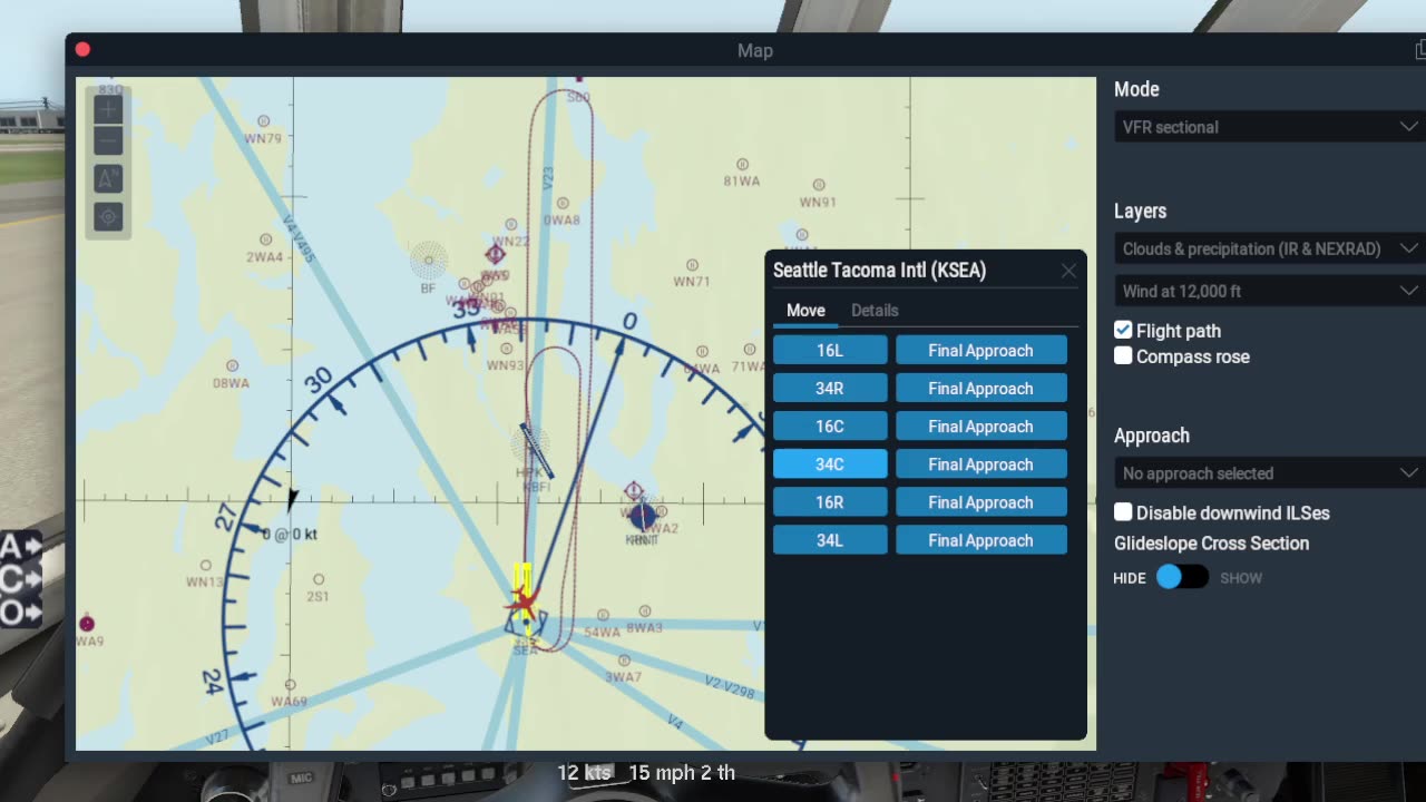 Carenado FA50EX - Xplane 11 - KSEA - ILS - longer route - smoother approach to the plate -