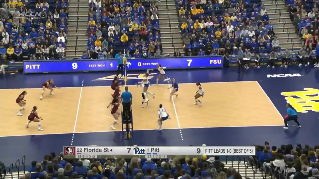 The Pitt Panthers are showing us how it's done! #NCAAWVB @Pitt_VB