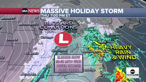 180 million people on alert as dangerous holiday storm hits US l ABCNL