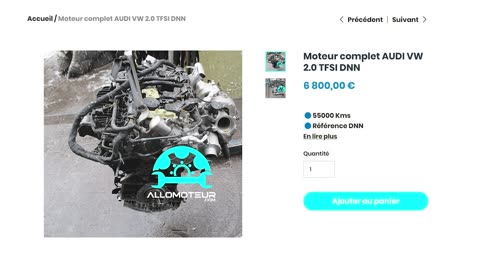 ALLOMOTEUR.COM - Moteur complet AUDI VW 2.0 TFSI DNN