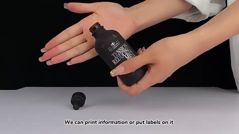 Essential Oil Matte Frosted Black Measuring Serum Glass Dropper Bottle Paper Cardboard Tube