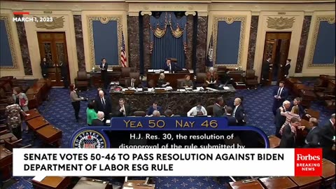 BREAKING NEWS- Major GOP Victory As Biden ESG Investing Rule Killed By Senate Vote, Setting Up Veto