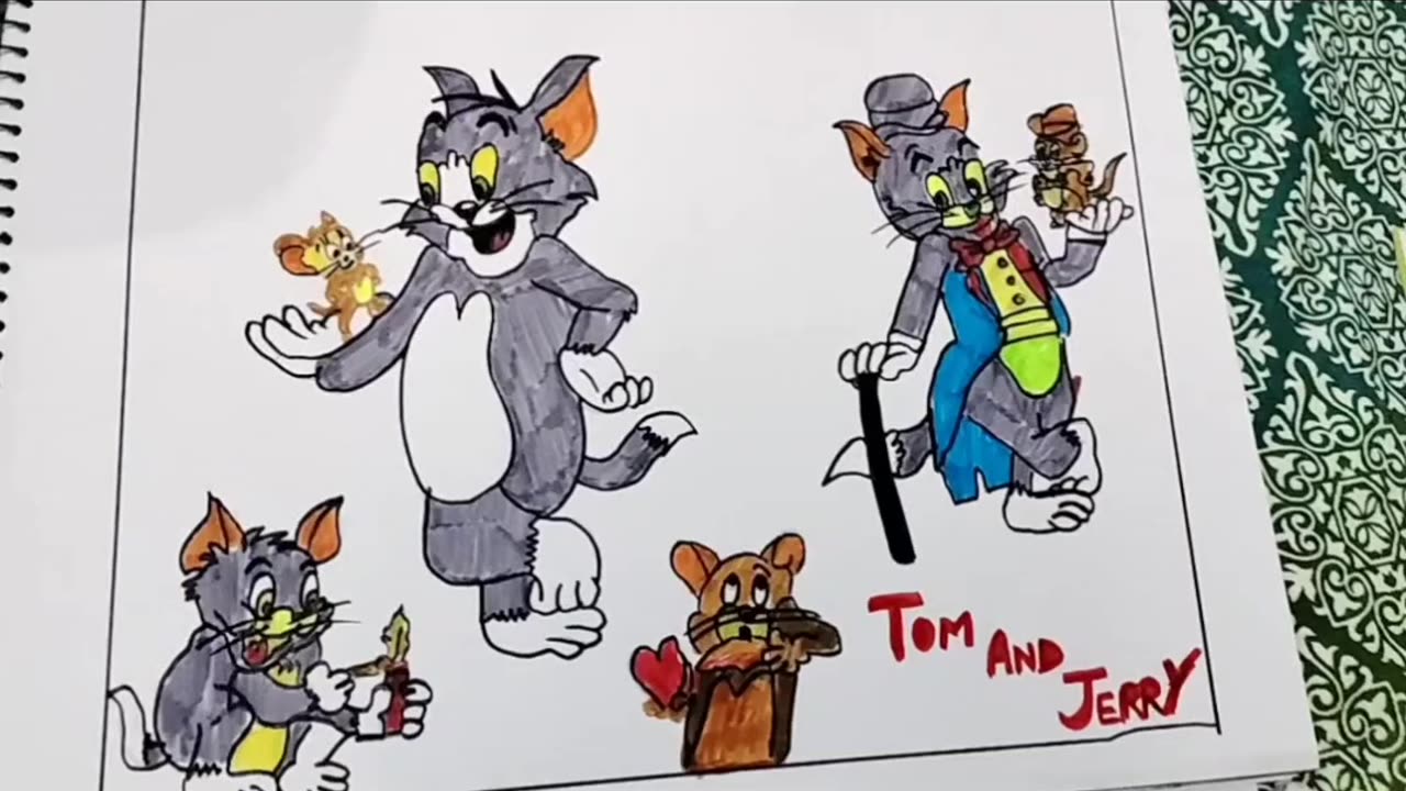 Tom and jerry cartoon drawing 😻