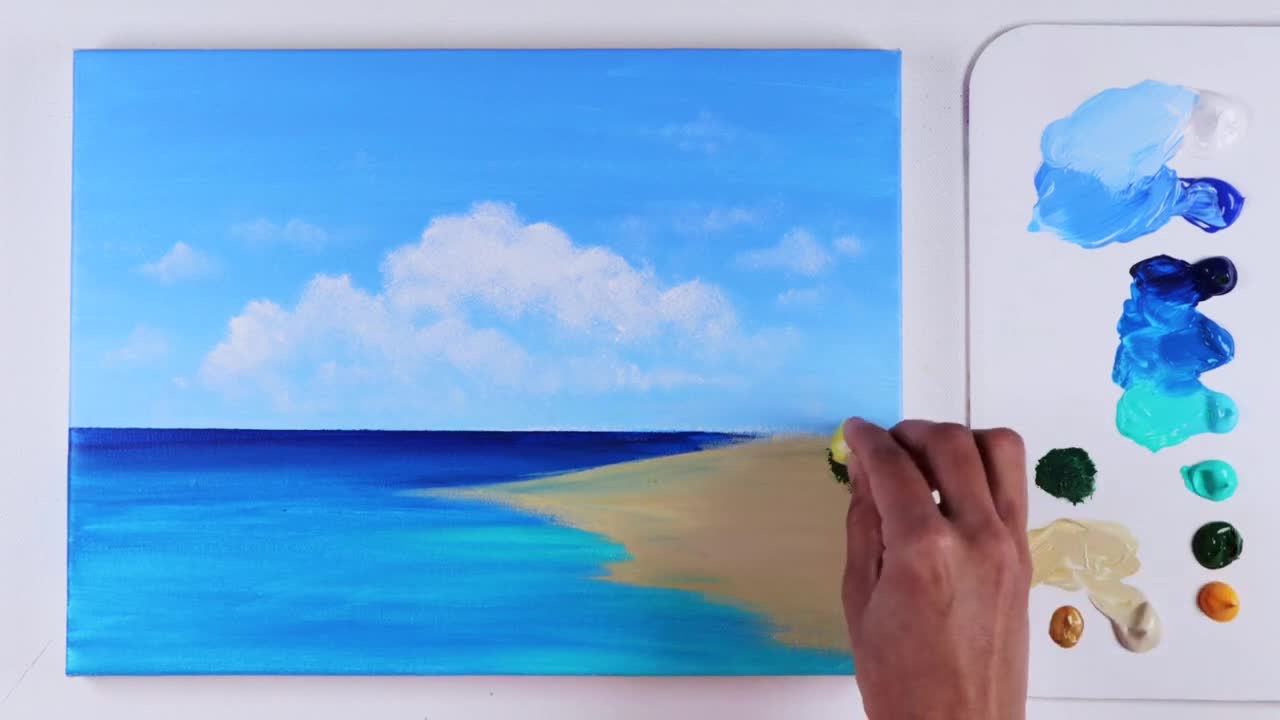Seascape Painting | Sea Painting | Step by Step Painting | Acrylic Painting