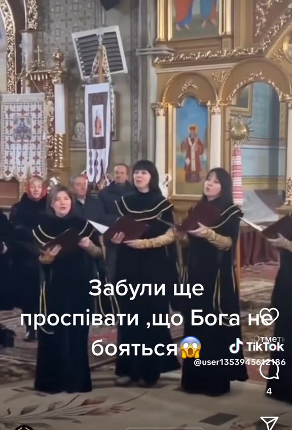 Mše v obsazením pravoslavném kostele na Ukrajině - Nebojme se Moskalů ani Bělorusů