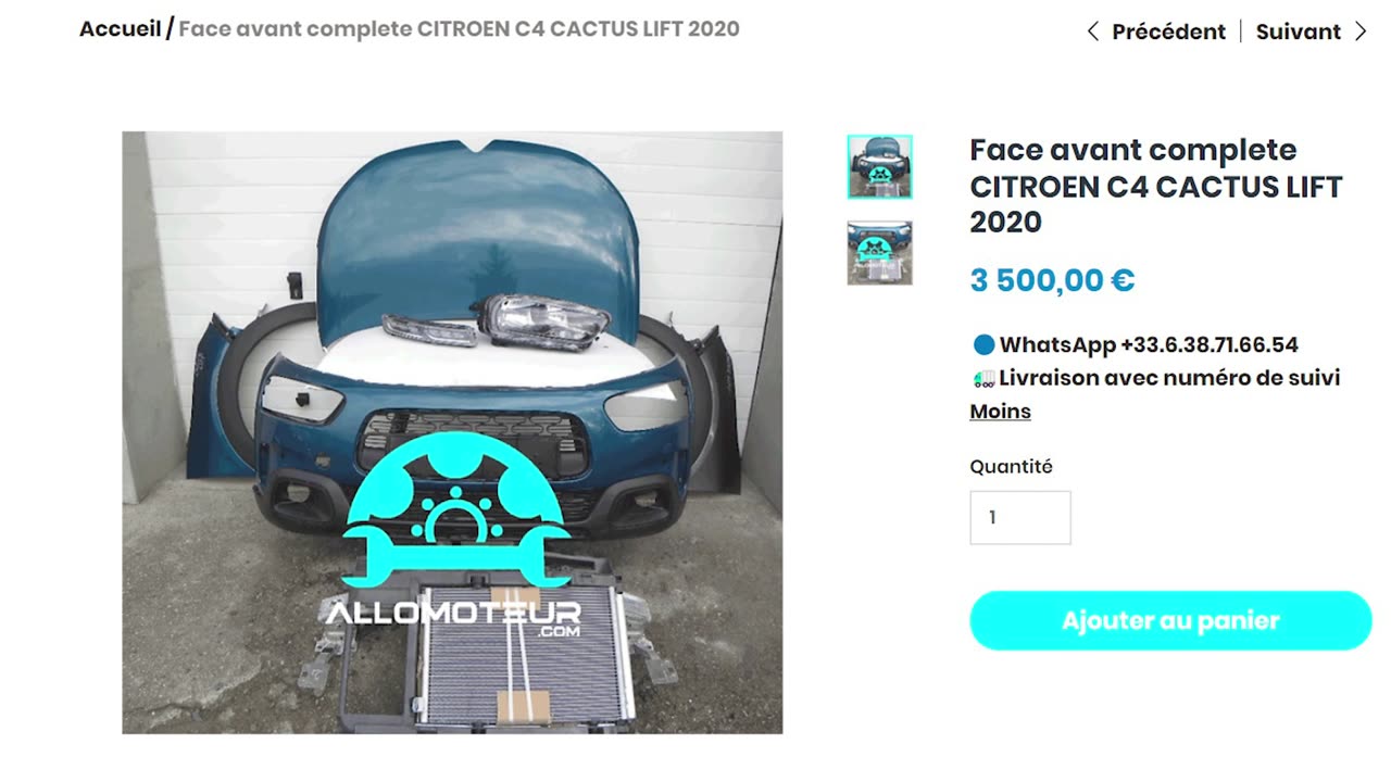ALLOMOTEUR.COM - Face avant complete CITROEN C4 CACTUS LIFT 2020