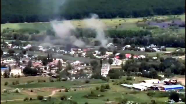 A Russian HQ in addition to other various vehicles and equipment hit by Ukrainian artillery