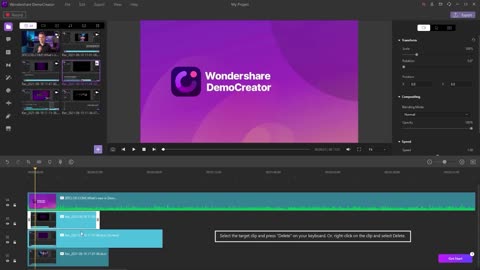 Delete media DemoCreator Tutorial
