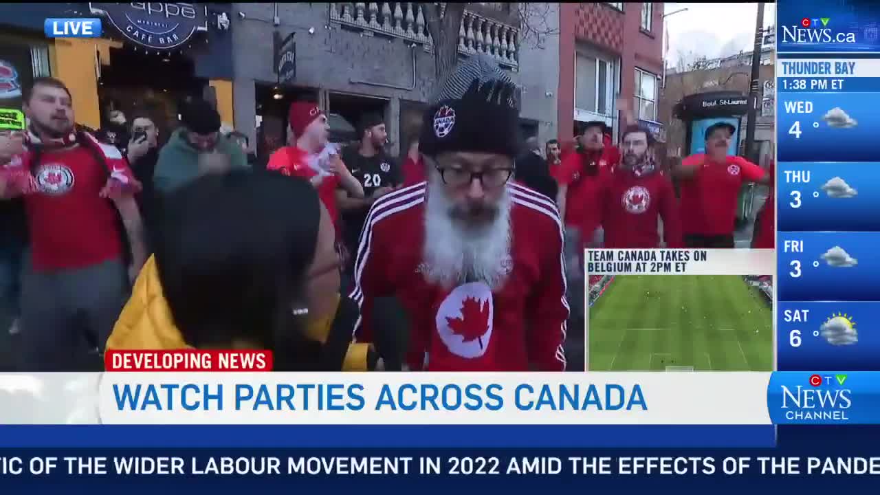 Fans gather to watch Canada at the World Cup