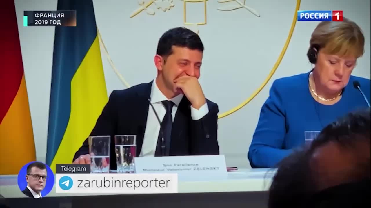 Zelensky - Merkel - Macron - Putin 2019 - Minsk Agreement - Zelensky Laughing