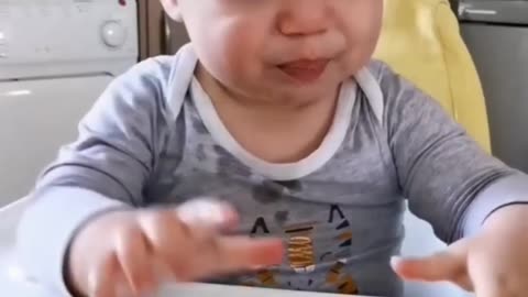 Baby with lemon funny video 😂😂😂