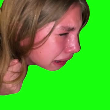 Girl Crying on the Floor About Her New Puppy | Green Screen