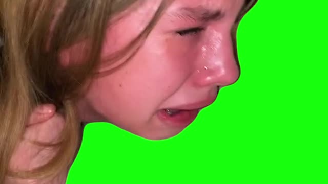 Girl Crying on the Floor About Her New Puppy | Green Screen