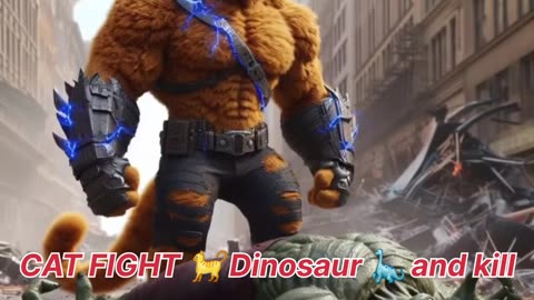 CAT 🐈 😻 FIGHT DINOSAUR 🦕
