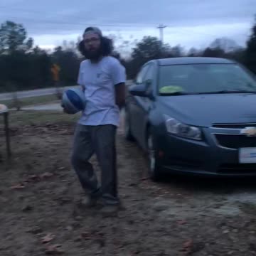 Playing pig with my son.