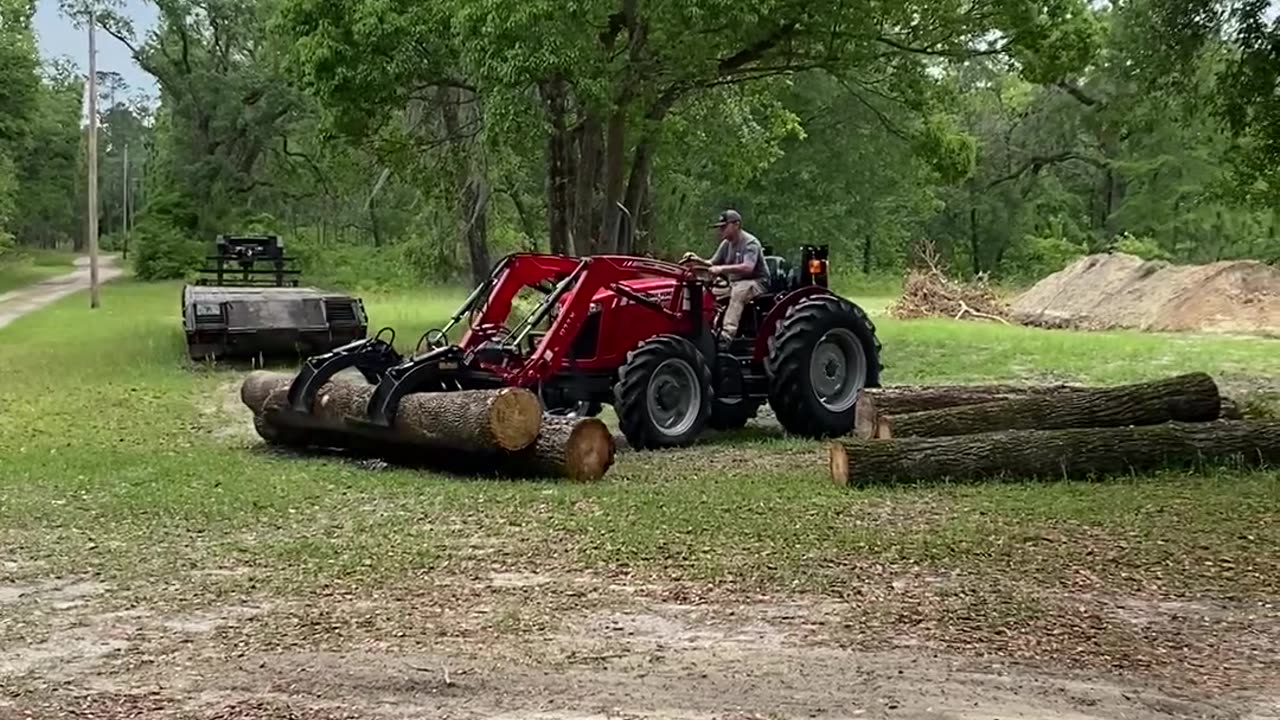 Massey Ferguson Lifting Logs