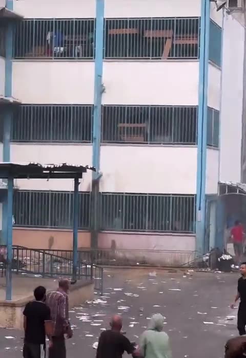 Israeli regime bombs a UN school in the Shati refugee camp,