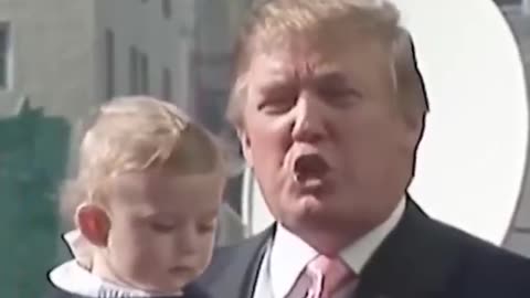 Donald Trump with his small Barron long time ago