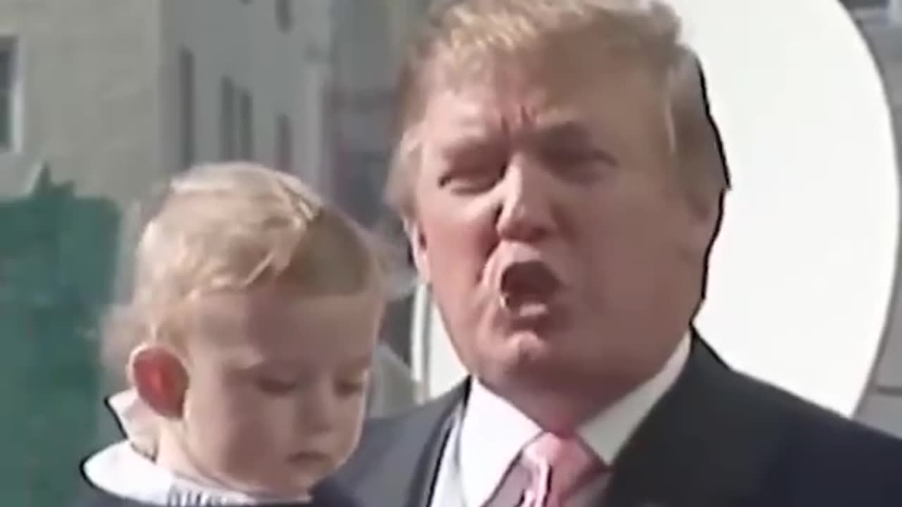 Donald Trump with his small Barron long time ago