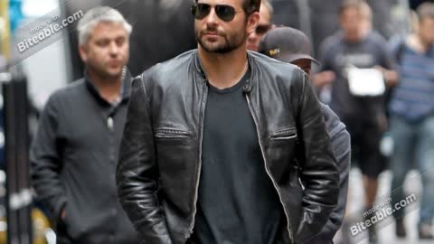 Bradley Cooper Black Bomber Leather Jacket