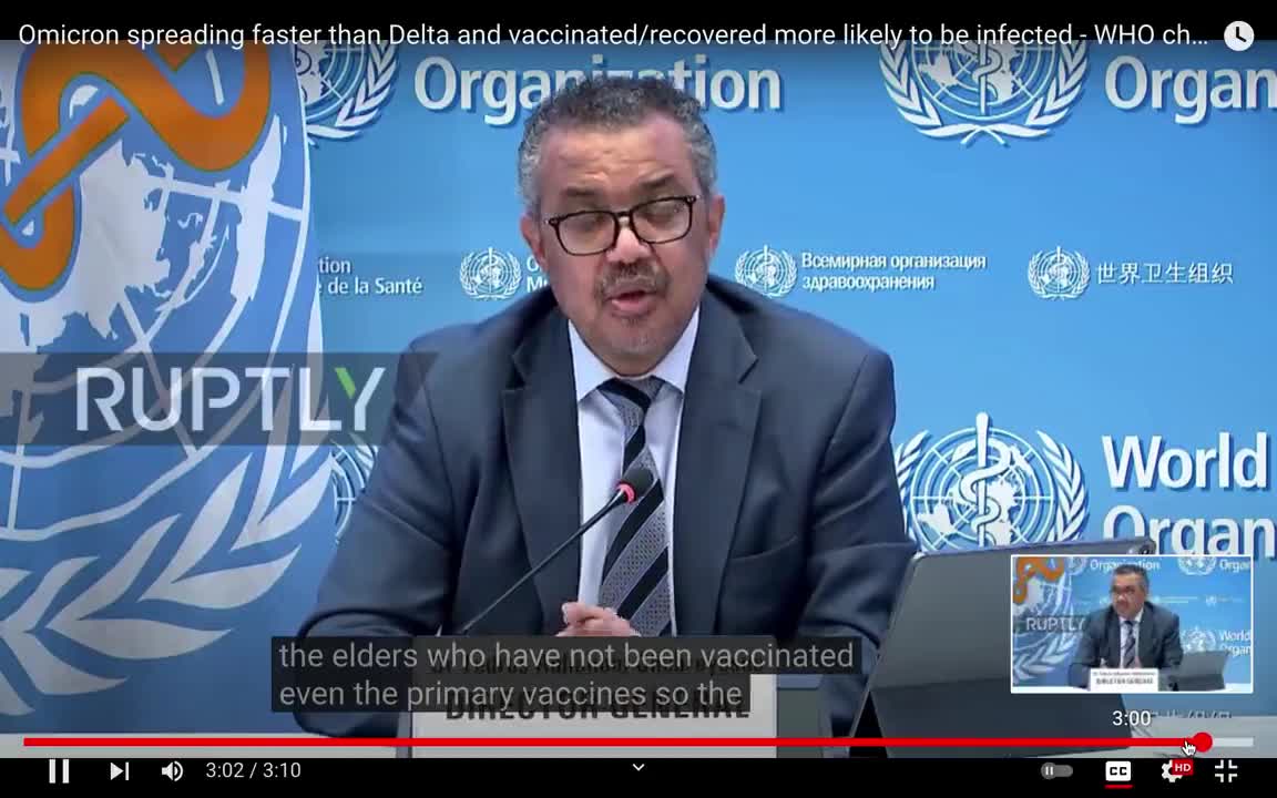 WHO Dr. Tedros 'Vaccine Boosters Kill Children'