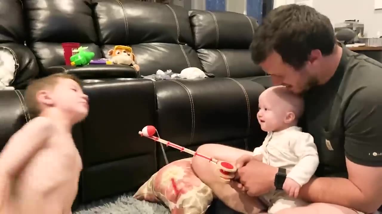 Daddy And Baby Having The Best Time Together