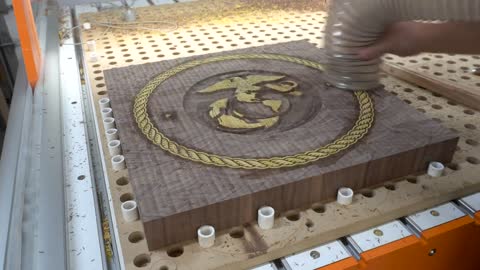 Marine Corps board. CNC wood inlay. BroinwooD.3