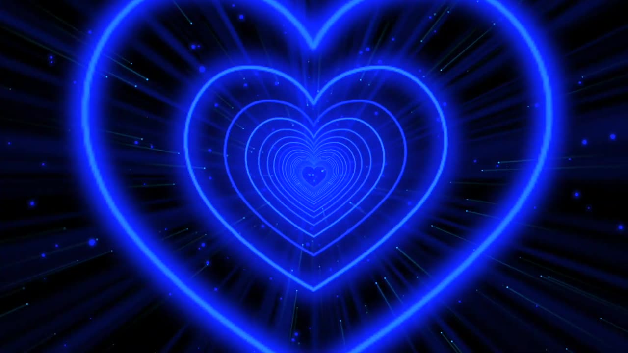 816. Heart Background💙Love Heart Tunnel Background Video Loop Heart