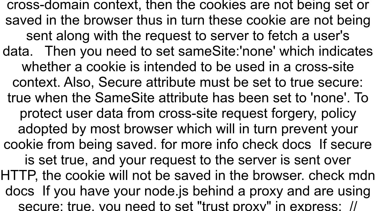 Express Session cookies not being saved in Chrome