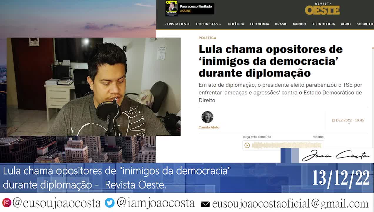 Lula chama opositores de ‘inimigos da democracia’ durante diplomação!