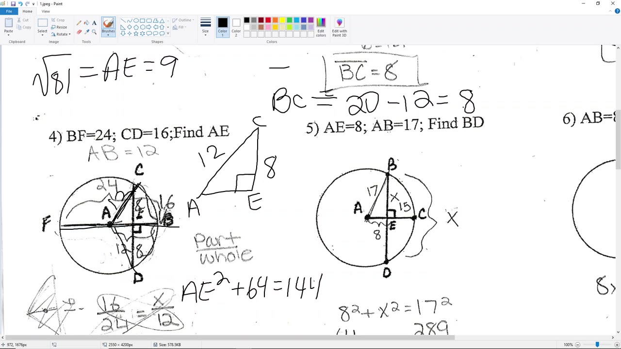 Geometry Work Sheet