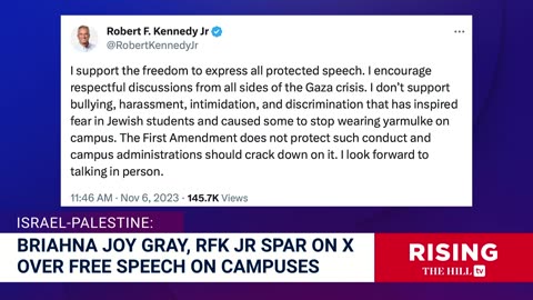 Briahna Joy Gray TAKES ON RFK Jr OverPro-Palestine Speech On College Campuses