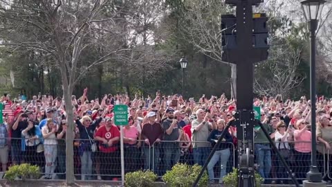 President Trump speaks to the overflow crowd. SC