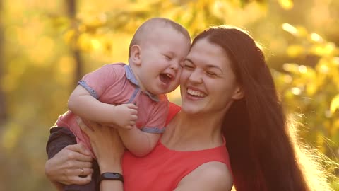 Mother and Son laughing