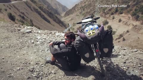 British man continues solo bike trek around the world