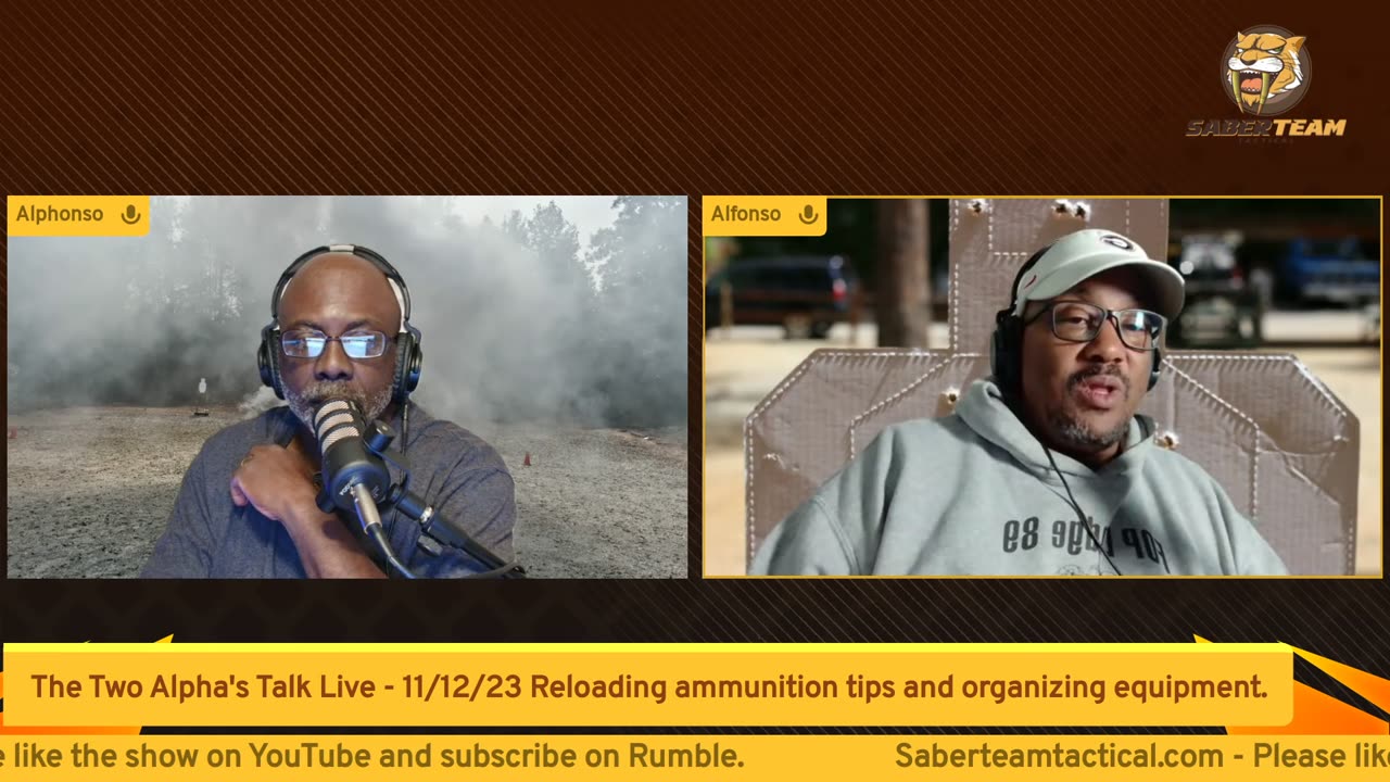 The Two Alpha's Talk Live - 11/12/23 Reloading ammunition tips and organizing equipment.