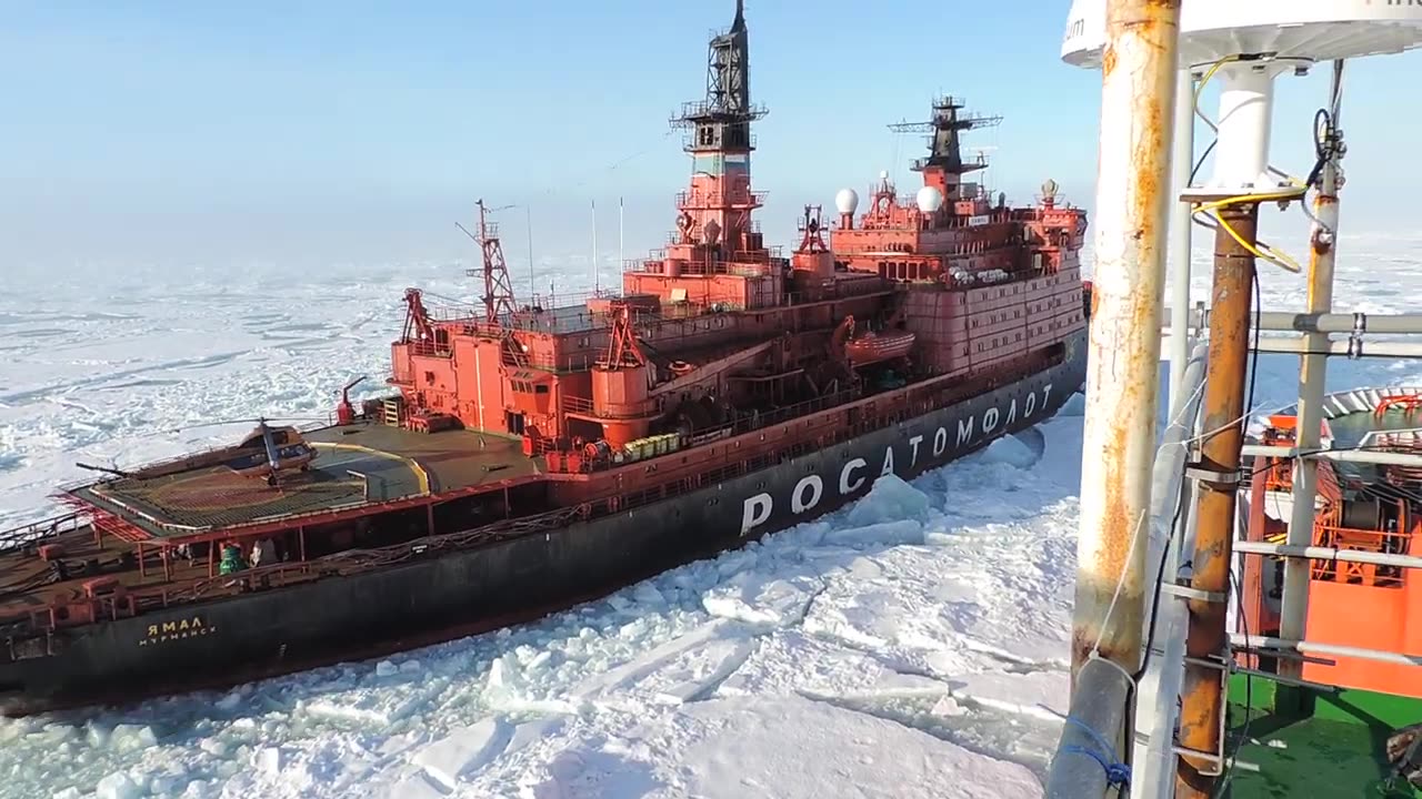 Mega Ship Passing Through Thick Ice